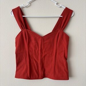 Abercrombie & Fitch Red Sleeveless Wide Strap Top